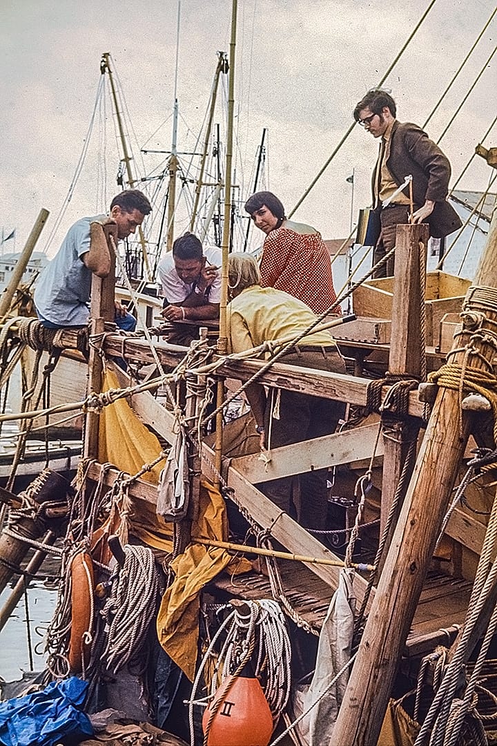 Norman and Mary Ann Baker talk with Alan Otway and Pat Toppin.