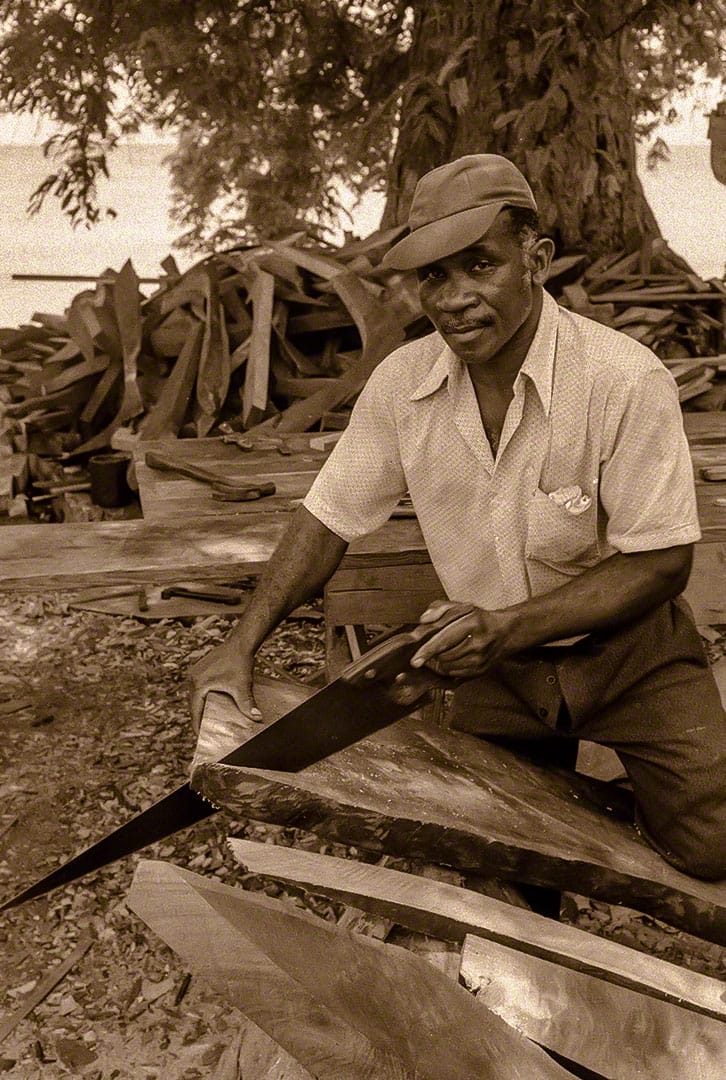 Mr. Babb cuts a rib by hand - these have multiple angles to maintain