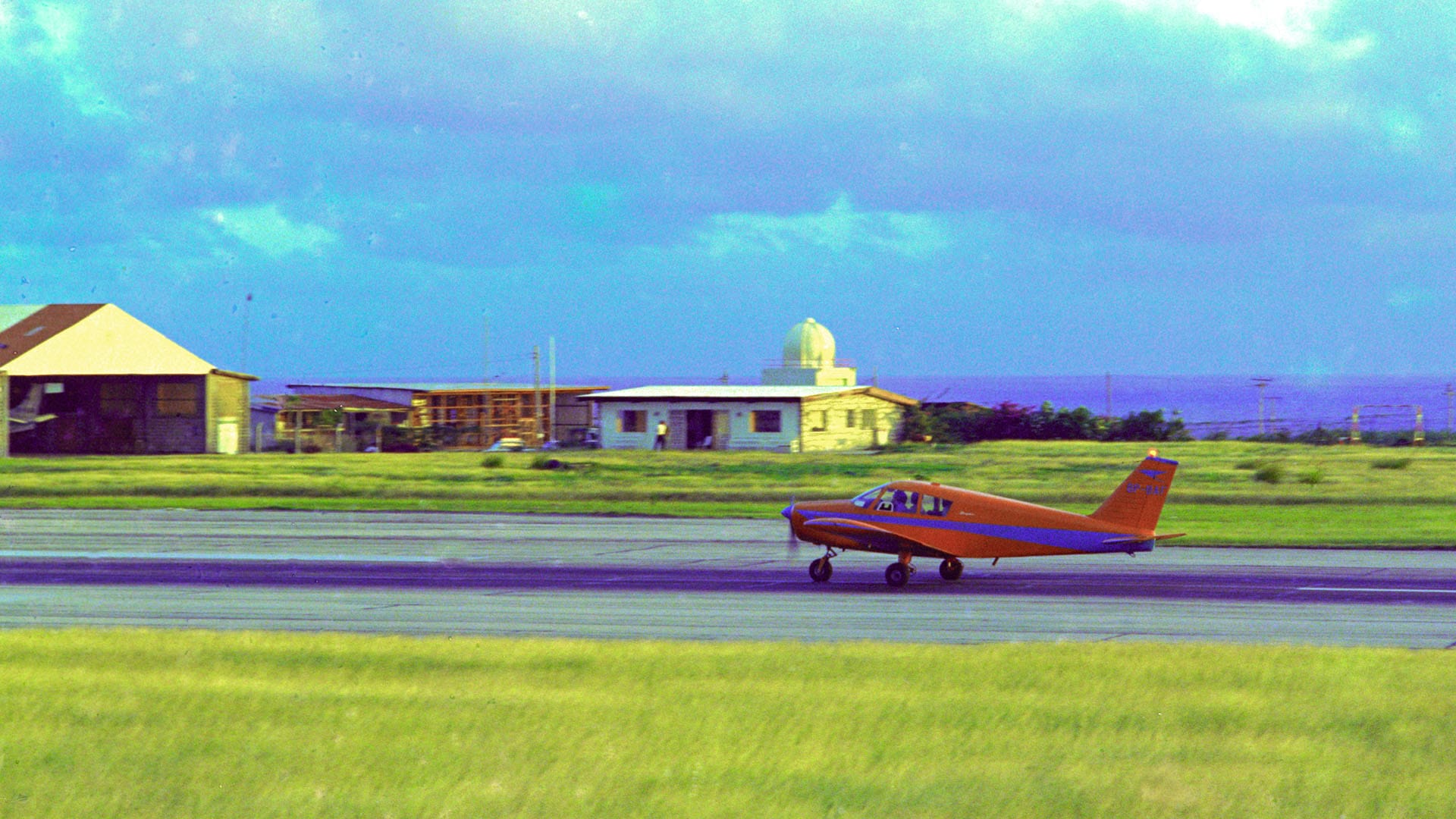 The new flying club built on the south side of the runway with the Piper 140 practicing circuits and bumps 1973 mp29 730109 0010 The new flying club built on the south side of the runway with the Piper 140 practicing circuits and bumps 1973 mp29 730109 0010