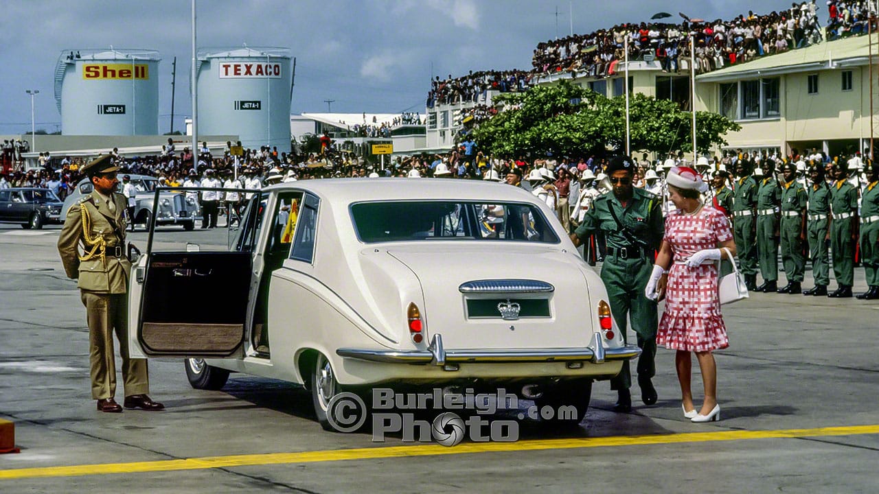 Queen Elizabeth arrives at Grantley Adams International to begin her journey home bgv13-11